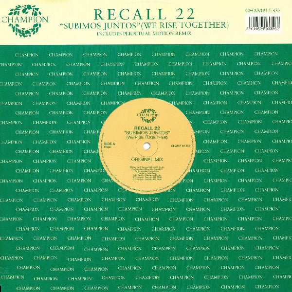 Recall 22 : Subimos Juntos (We Rise Together) (12")
