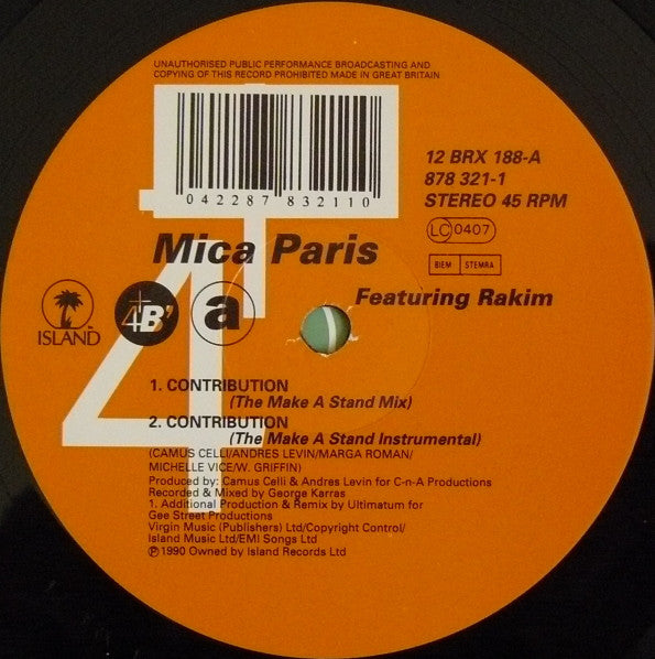 Mica Paris Featuring Rakim : Contribution (12")
