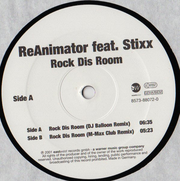 ReAnimator (3) Feat. Stixx : Rock Dis Room (12")