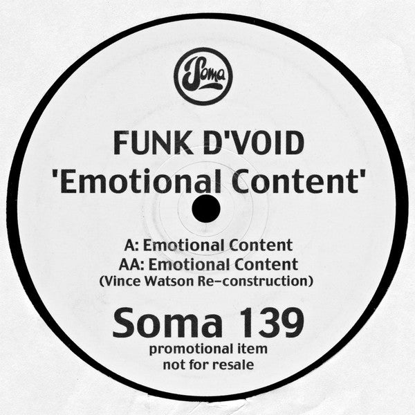 Funk D'Void : Emotional Content (12", Promo)
