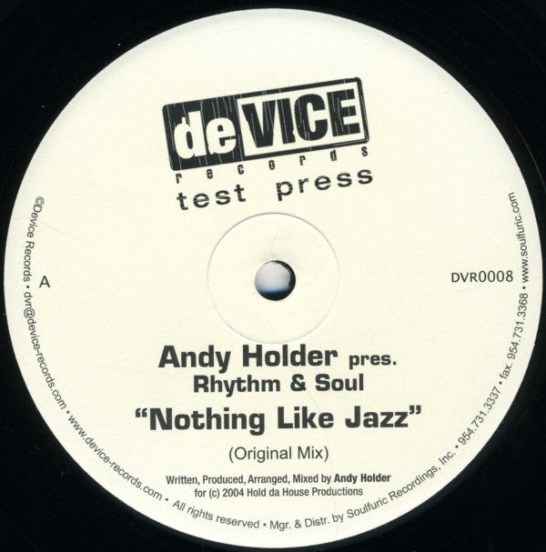Andy Holder Pres. Rhythm & Soul : Nothing Like Jazz (12", TP)