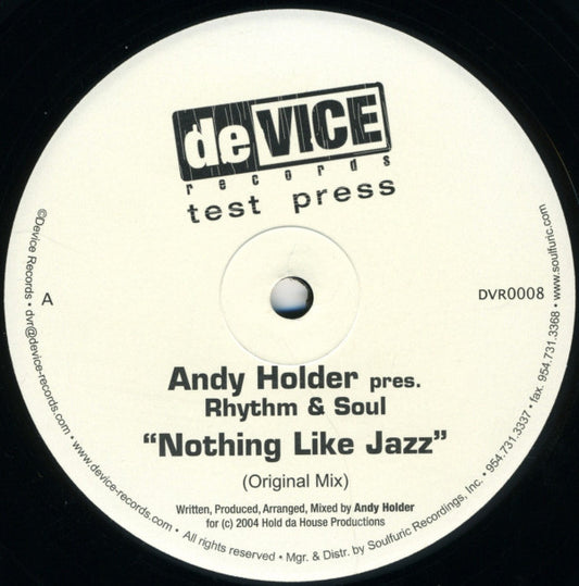 Andy Holder Pres. Rhythm & Soul : Nothing Like Jazz (12", TP)