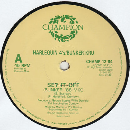 Harlequin 4's* / Bunker Kru : Set It Off (Bunker '88 Mix) (12")