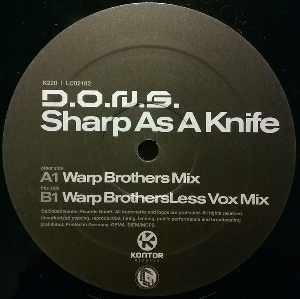 D.O.N.S. : Sharp As A Knife (12")