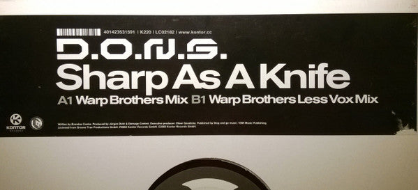 D.O.N.S. : Sharp As A Knife (12")