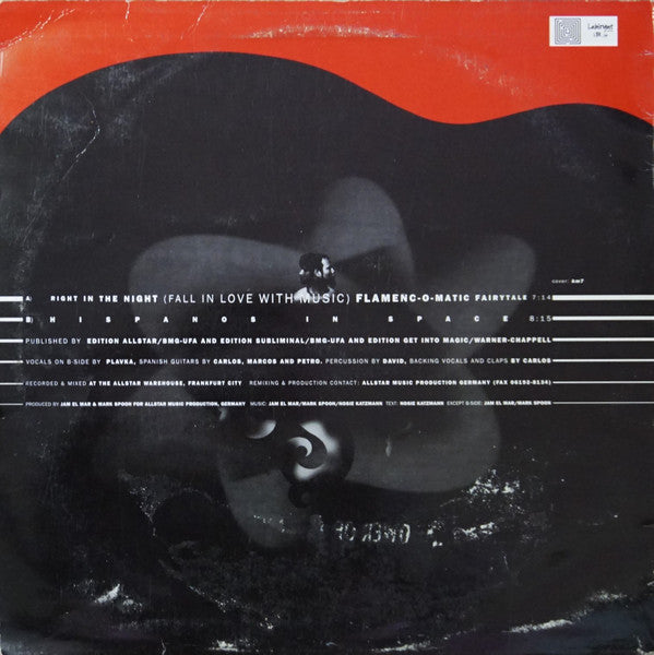 Jam & Spoon : Right In The Night (Fall In Love With Music) (12")