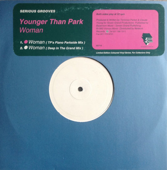 Younger Than Park : Woman (10", Ltd, W/Lbl, Blu)