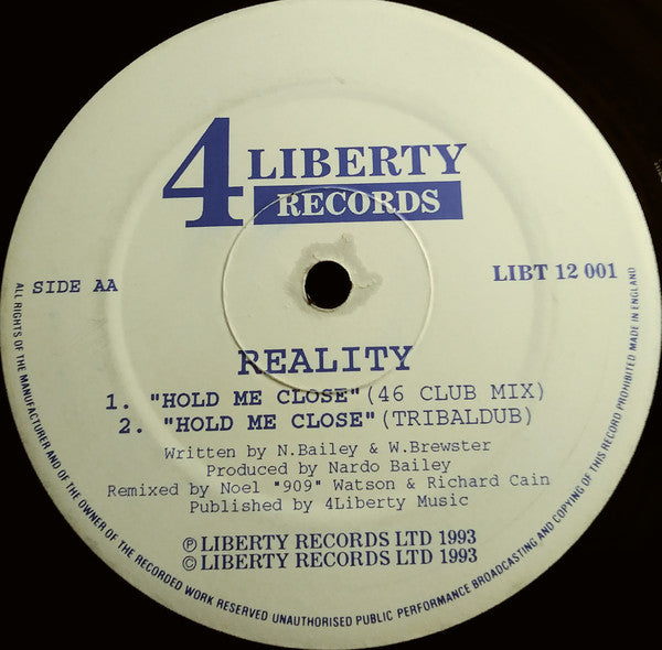 Reality (2) : Hold Me Close (12")