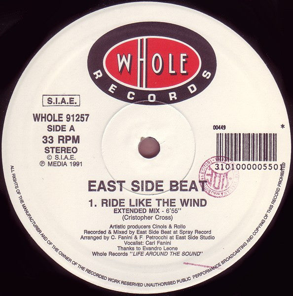 East Side Beat : Ride Like The Wind (12")