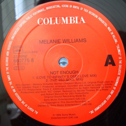 Melanie Williams : Not Enough? (12", Single)