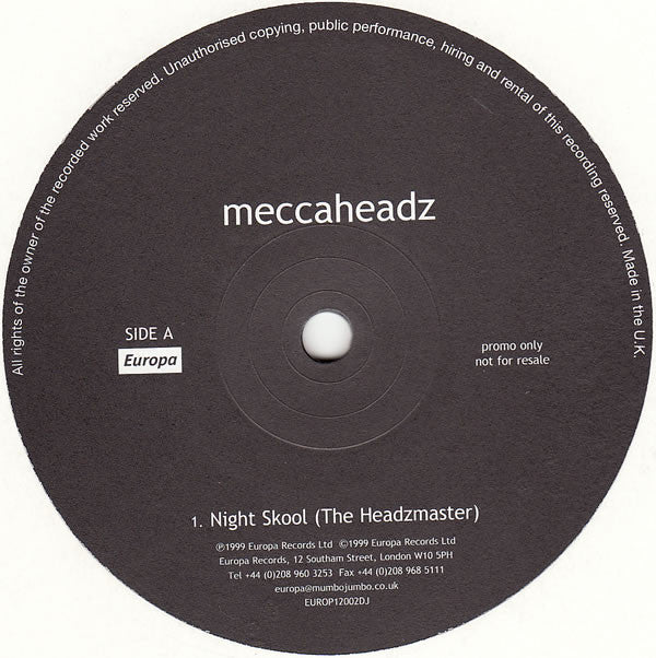 Meccaheadz : Night Skool (12", Promo)