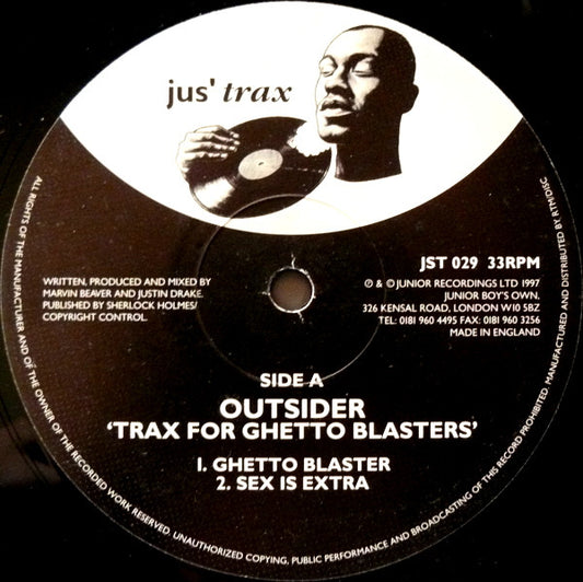 Outsider : Trax For Ghetto Blasters (12")