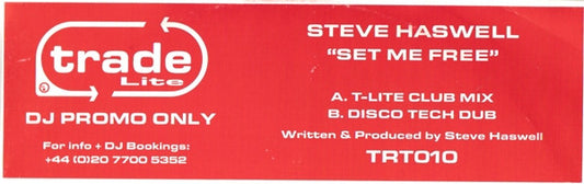 Steve Haswell : Set Me Free (12", Promo, W/Lbl)