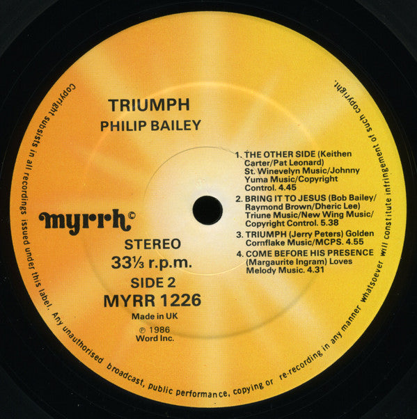 Philip Bailey : Triumph (LP, Album)