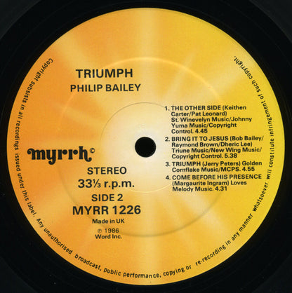 Philip Bailey : Triumph (LP, Album)