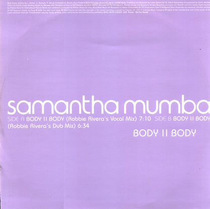 Samantha Mumba : Body II Body (12", Single, Promo)