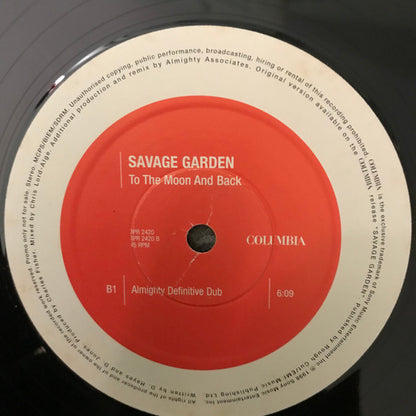 Savage Garden : To The Moon And Back (12", Promo)