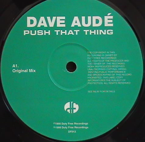 Dave Audé : Push That Thing (12")