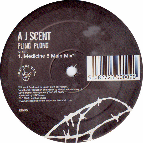 A J Scent* : Pling Plong (Medicine 8 Mixes / A J's Original Mix) (12")