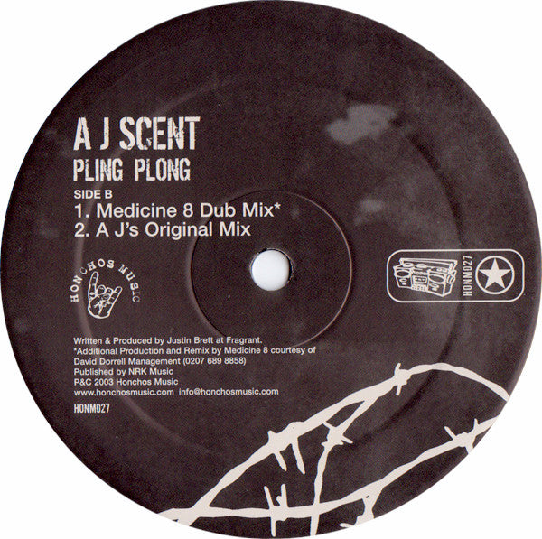 A J Scent* : Pling Plong (Medicine 8 Mixes / A J's Original Mix) (12")