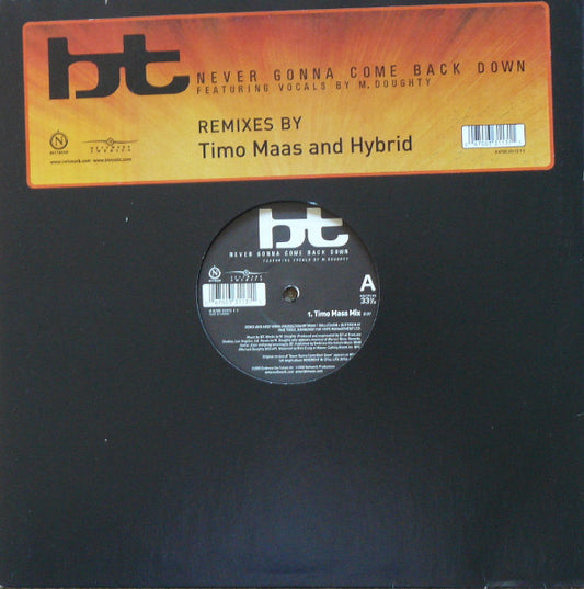 BT Featuring M. Doughty* : Never Gonna Come Back Down (12")