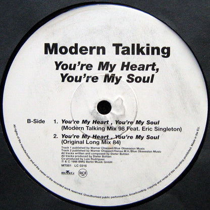 Modern Talking : You're My Heart, You're My Soul (12")