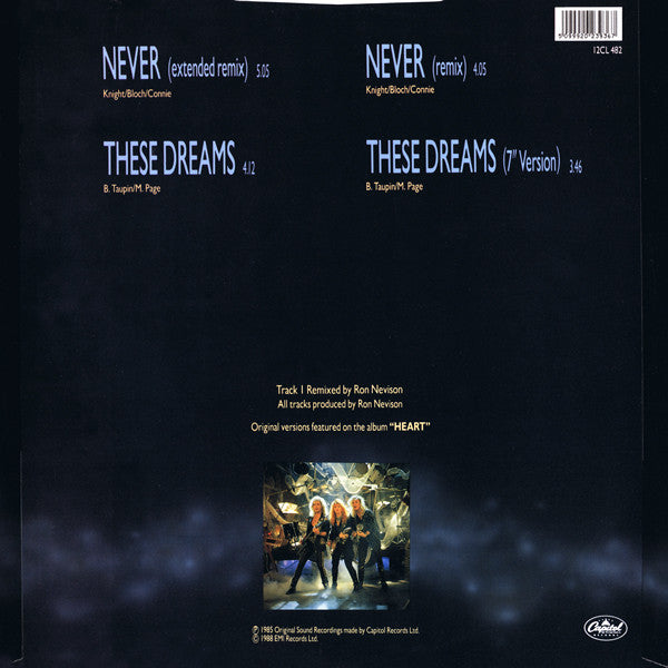 Heart : Never / These Dreams (12", Single)