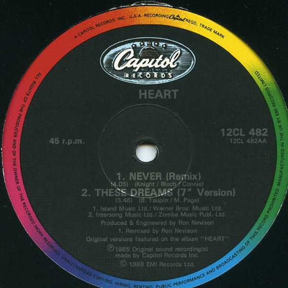 Heart : Never / These Dreams (12", Single)