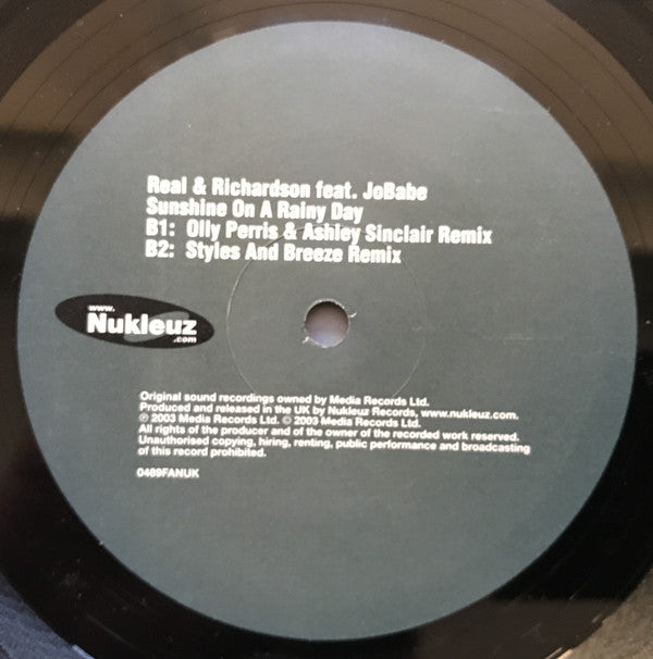 Real* & Richardson* feat. JoBabe : Sunshine On A Rainy Day (12", 2)