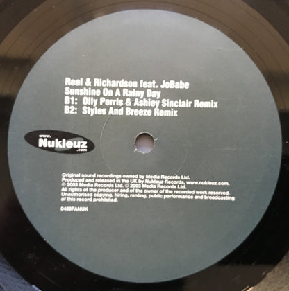 Ed Real & Mark Richardson feat. JoBabe : Sunshine On A Rainy Day (12", 2)