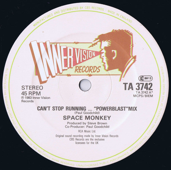 Space Monkey (3) : Can't Stop Running (12", Single)