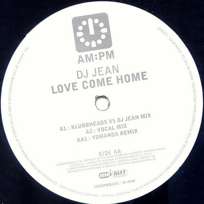 DJ Jean : Love Come Home (12", Promo)