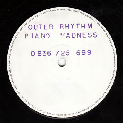 Outer Rhythm : Piano Madness (12", Advance, Sta)