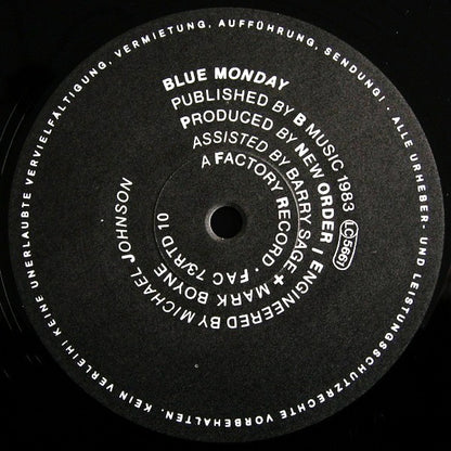 New Order : Blue Monday (12", Single, Bla)