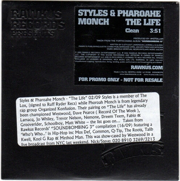 Styles P & Pharoahe Monch : The Life (CD, Single, Promo)