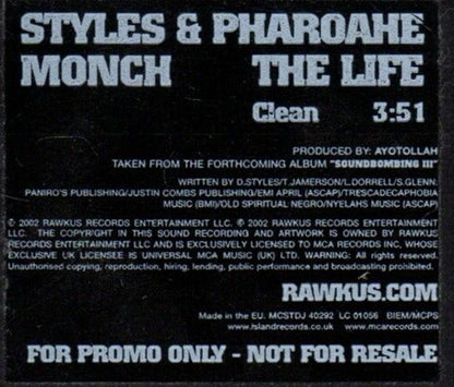 Styles P & Pharoahe Monch : The Life (CD, Single, Promo)