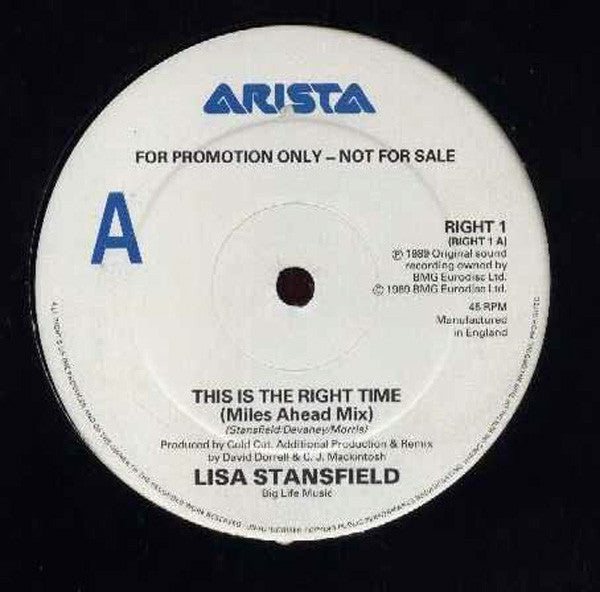 Lisa Stansfield : This Is The Right Time (12", Promo)