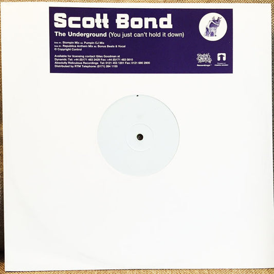 Scott Bond : The Underground (You Just Can't Hold It Down) (12", Promo, W/Lbl)