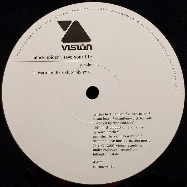 Black Spider : Save Your Life (12")