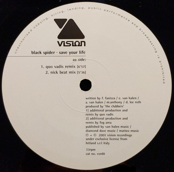 Black Spider : Save Your Life (12")