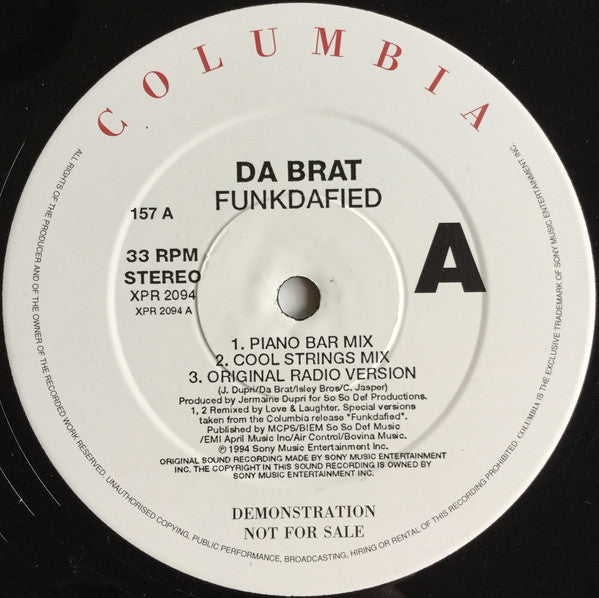Da Brat : Funkdafied (12", Promo)