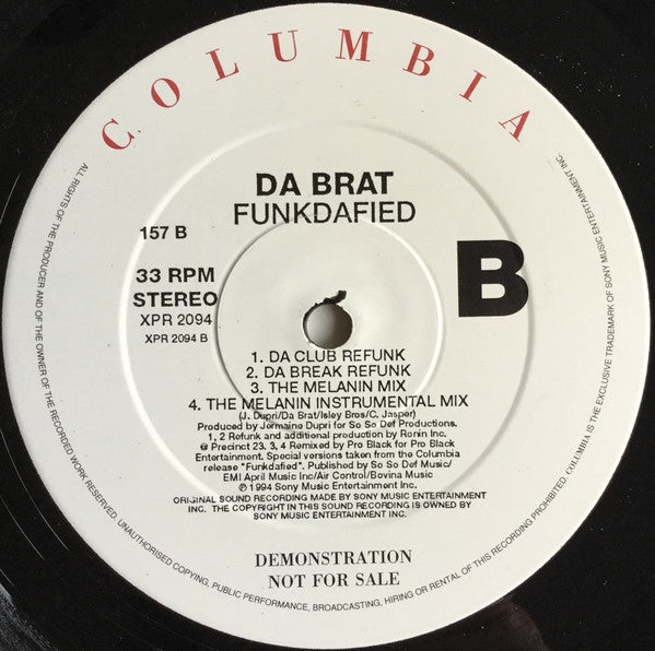 Da Brat : Funkdafied (12", Promo)