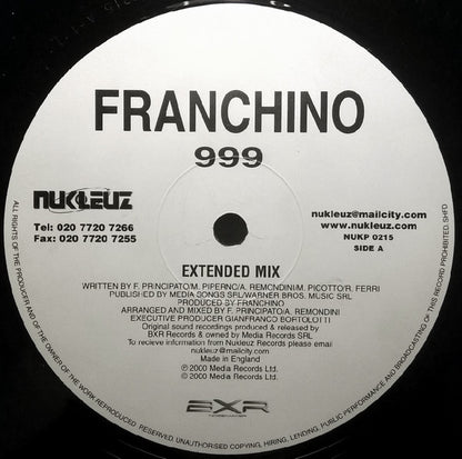 Franchino : 999 (12", Die)
