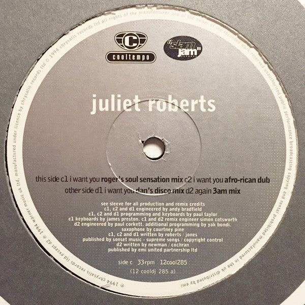 Juliet Roberts : Again / I Want You (12", [2/)