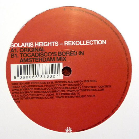 Solaris Heights : Rekollection (12")