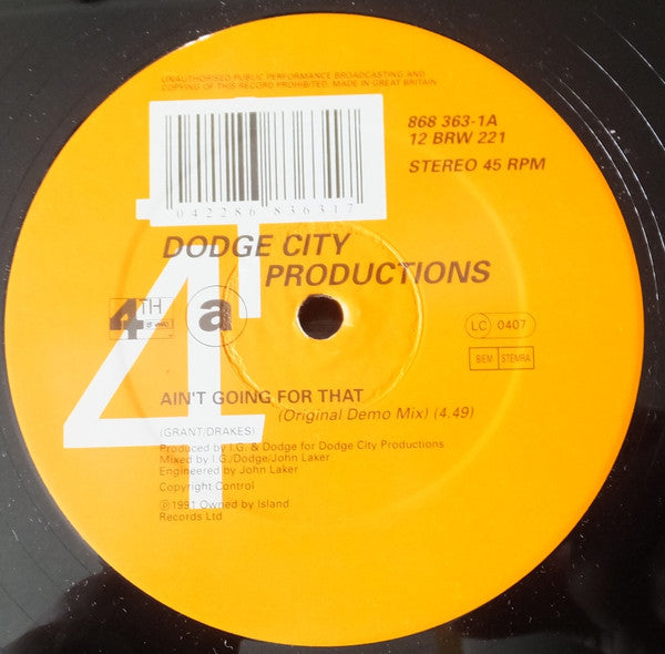 Dodge City Productions : Ain't Going For That (12", Single, Promo)