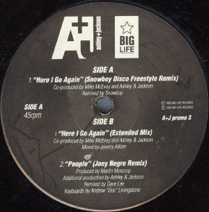 Ashley & Jackson : Here I Go Again (12", Promo)