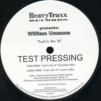 William Umanna* : Let's Do It (12", TP)