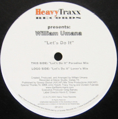William Umanna* : Let's Do It (12", TP)