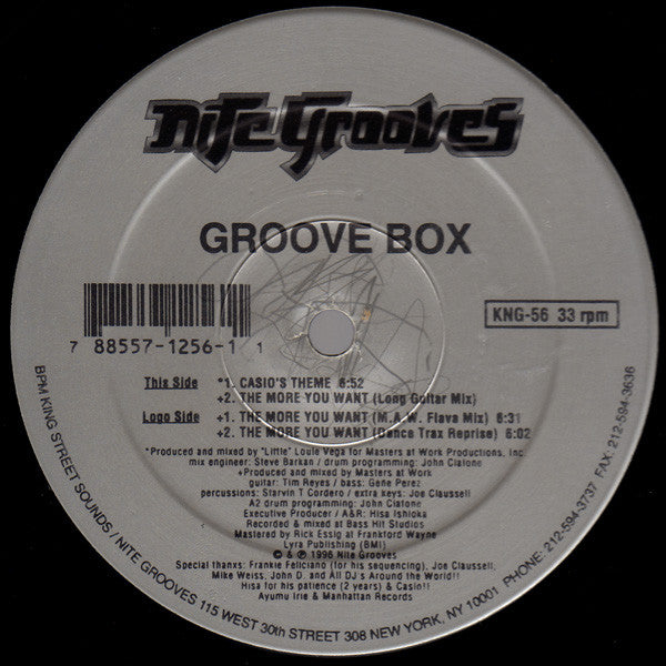 Groove Box : Casio's Theme / The More You Want (12")